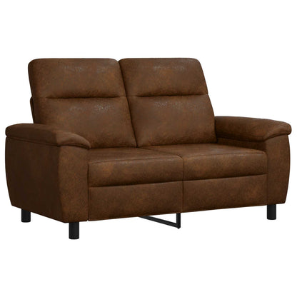 Bankstel 2 pcs Bruin Nep Suede Leer