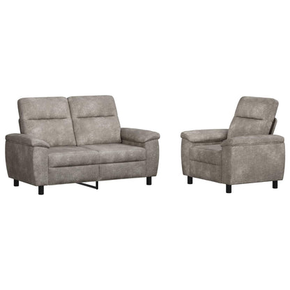 Bankstel 2 pcs Lichtgrijs Nep Suede Leer