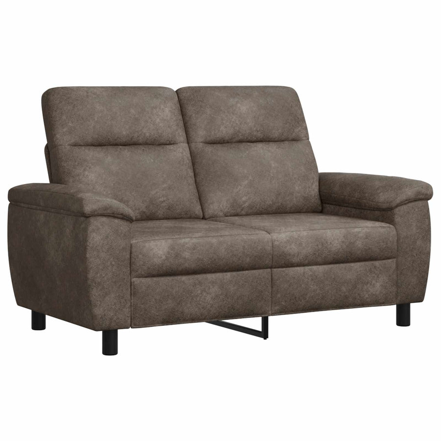 Bankstel 2 pcs Donkergrijs Nep Suede Leer