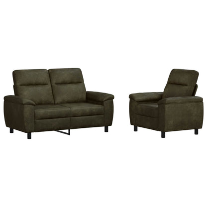 Bankstel 2 pcs Legergroen Nep Suede Leer