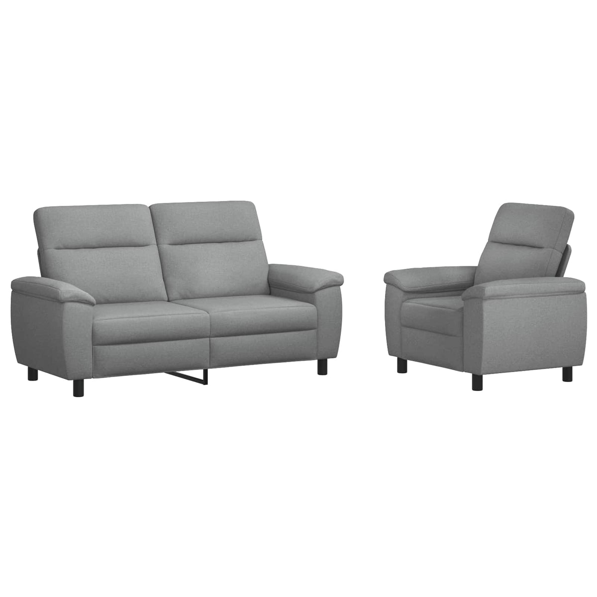 Bankstel 2 pcs Lichtgrijs Stof