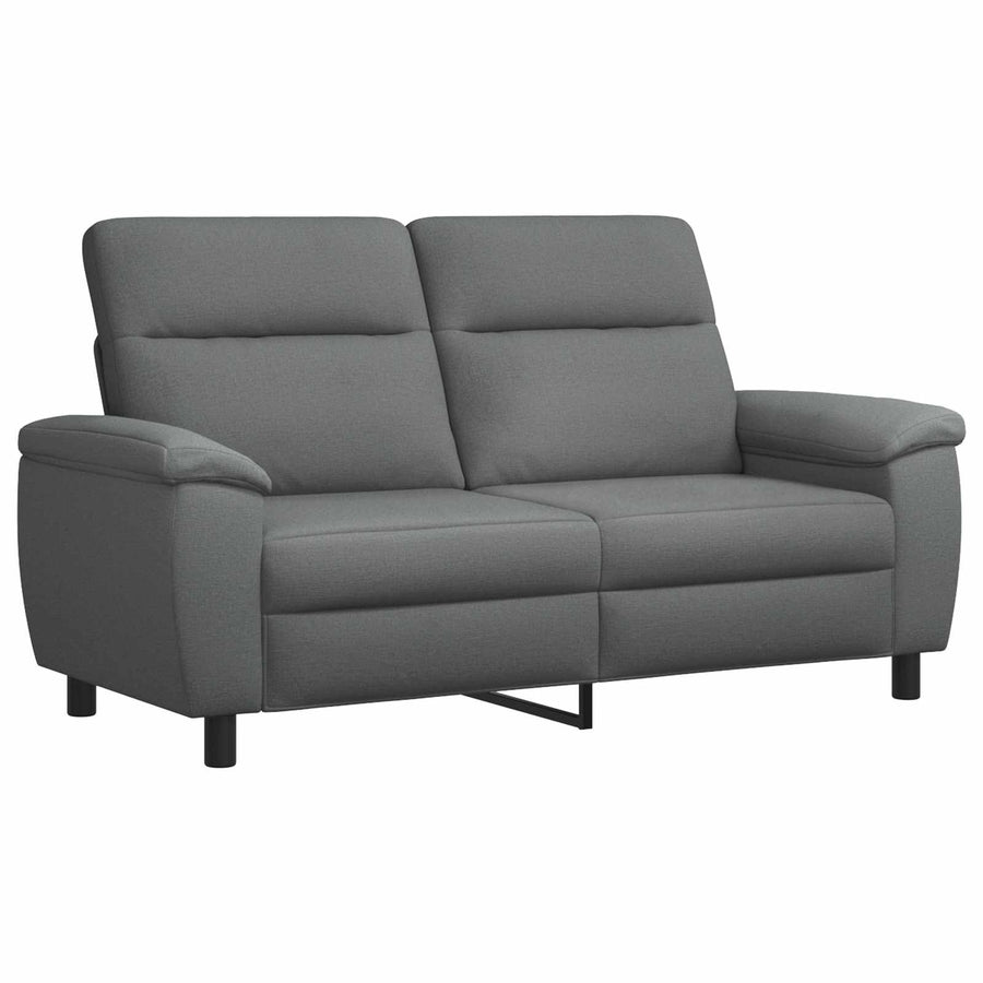 Bankstel 2 pcs Donkergrijs Stof