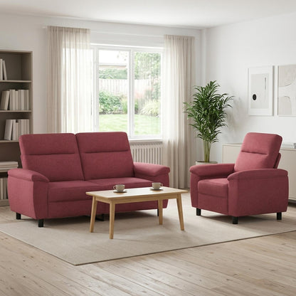 Bankstel 2 pcs Wijnrood Stof