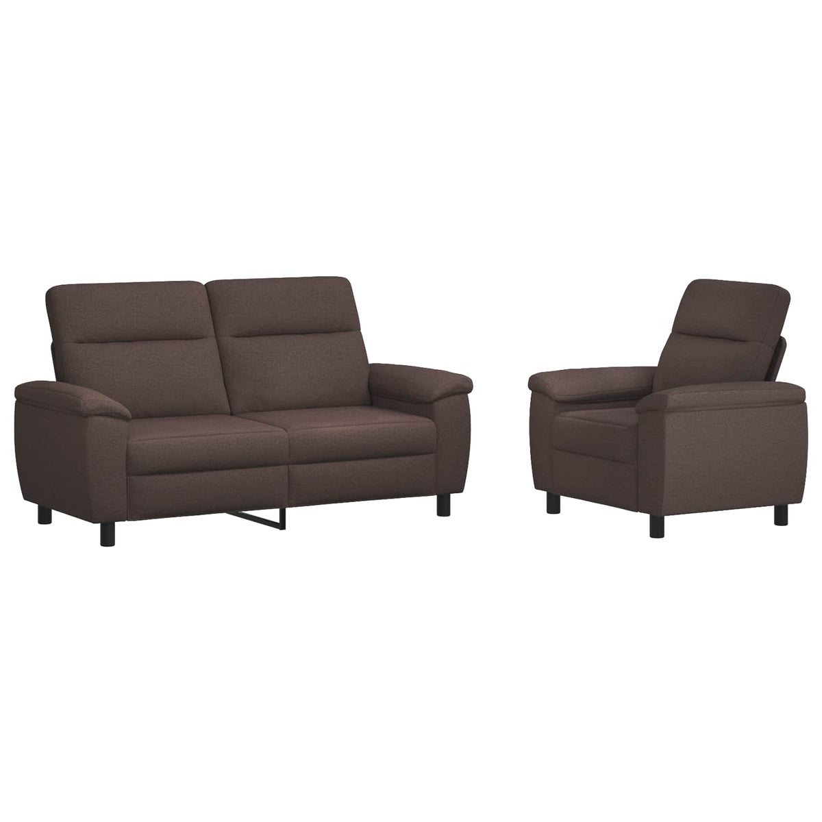 Bankstel 2 pcs Donkerbruin Stof