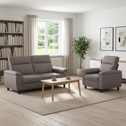 Bankstel 2 pcs Taupe Stof