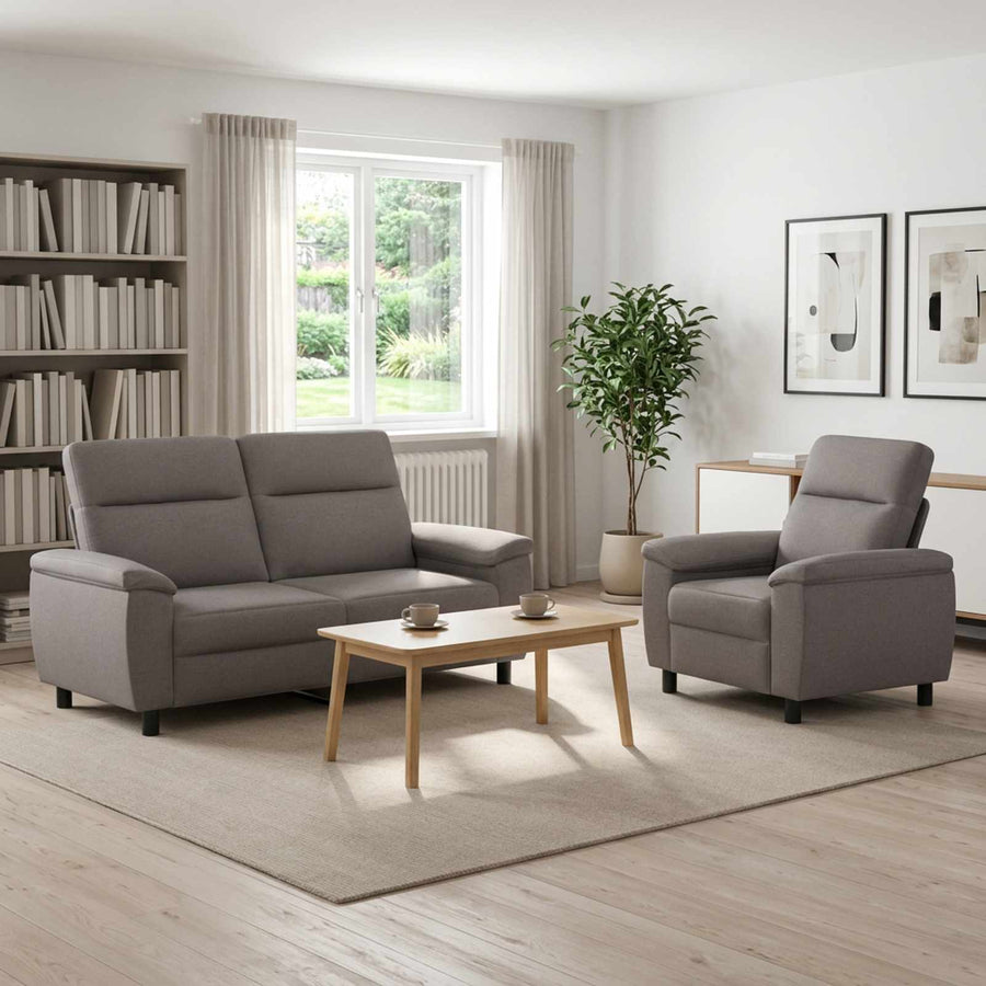 Bankstel 2 pcs Taupe Stof
