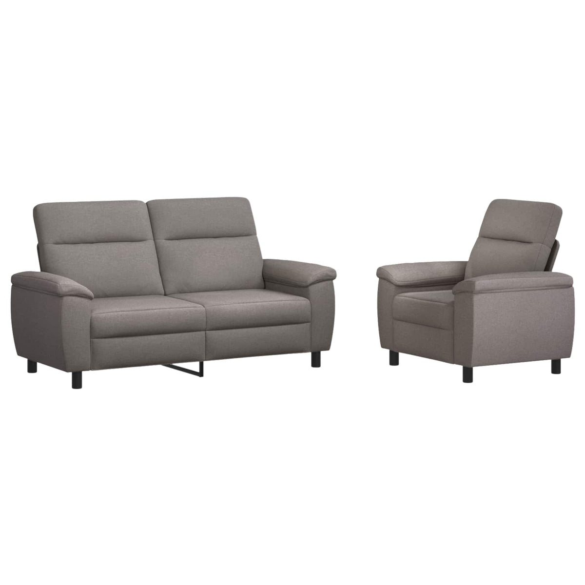 Bankstel 2 pcs Taupe Stof