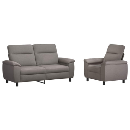 Bankstel 2 pcs Taupe Stof