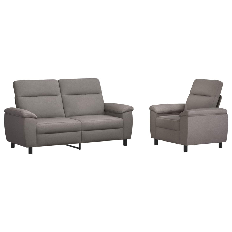 Bankstel 2 pcs Taupe Stof