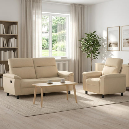Bankstel 2 pcs Crèmekleurig Stof