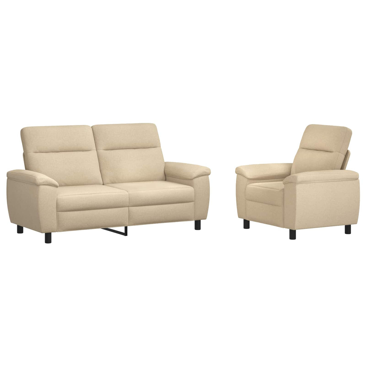 Bankstel 2 pcs Crèmekleurig Stof