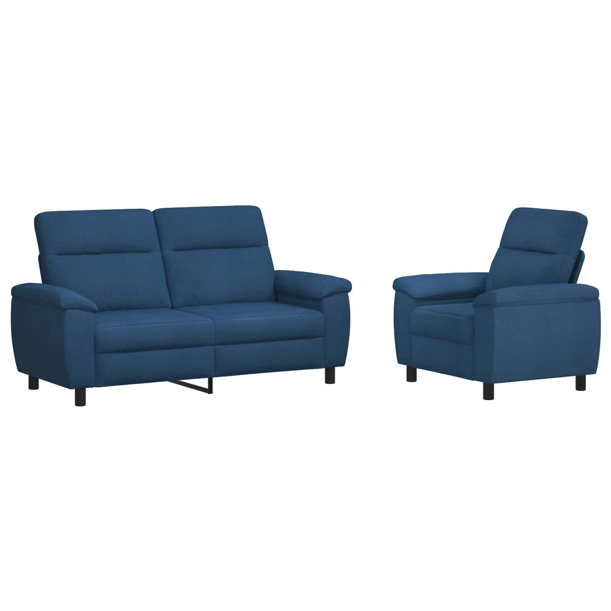 Bankstel 2 pcs Blauw Stof