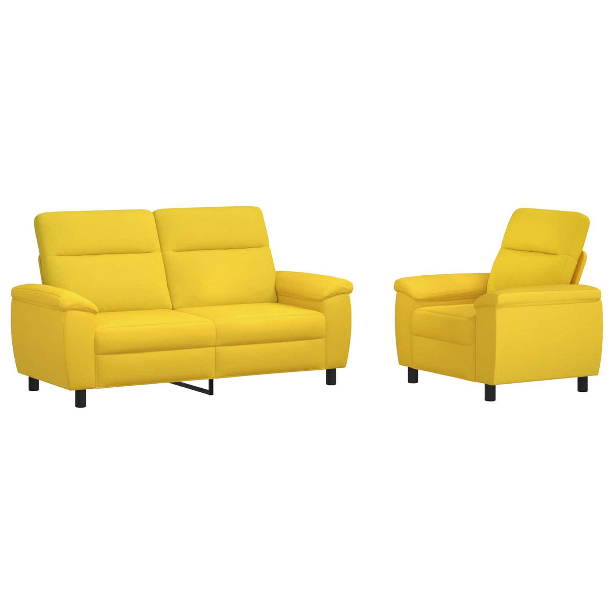 Bankstel 2 pcs Lichtgeel Stof