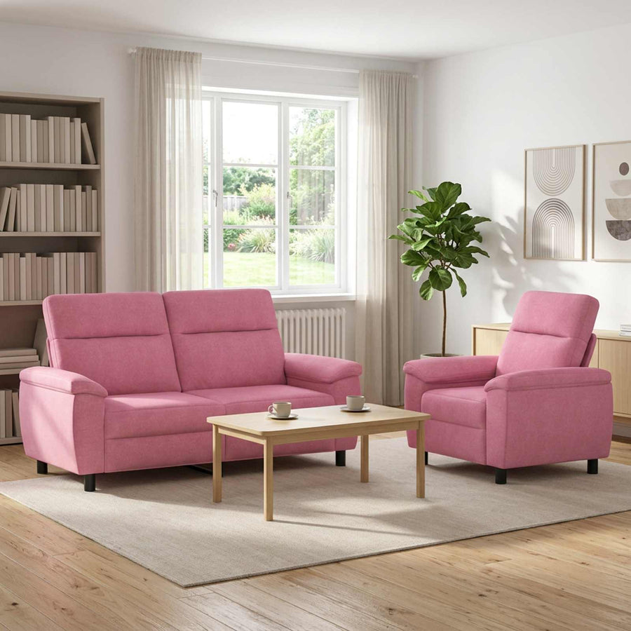 Bankstel 2 pcs Roze Stof
