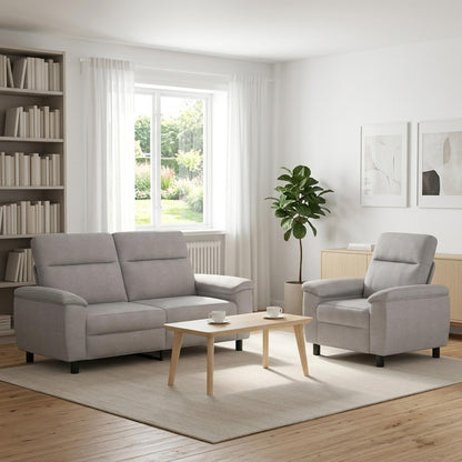 Bankstel 2 pcs Wolkengrijs Stof