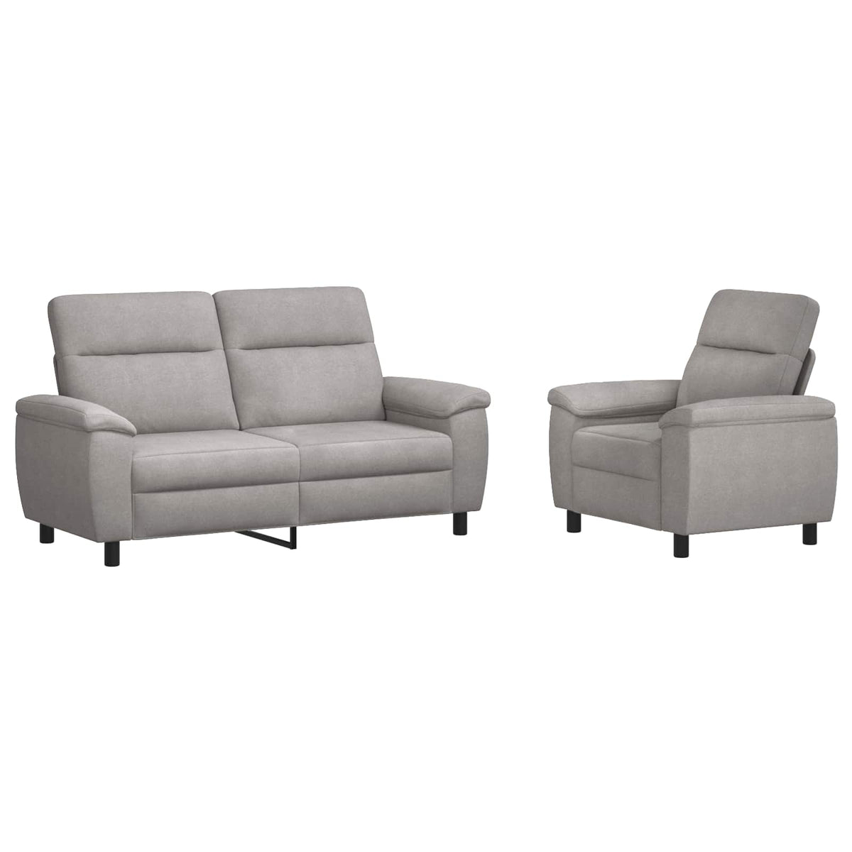 Bankstel 2 pcs Wolkengrijs Stof