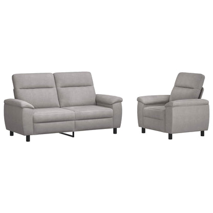 Bankstel 2 pcs Wolkengrijs Stof