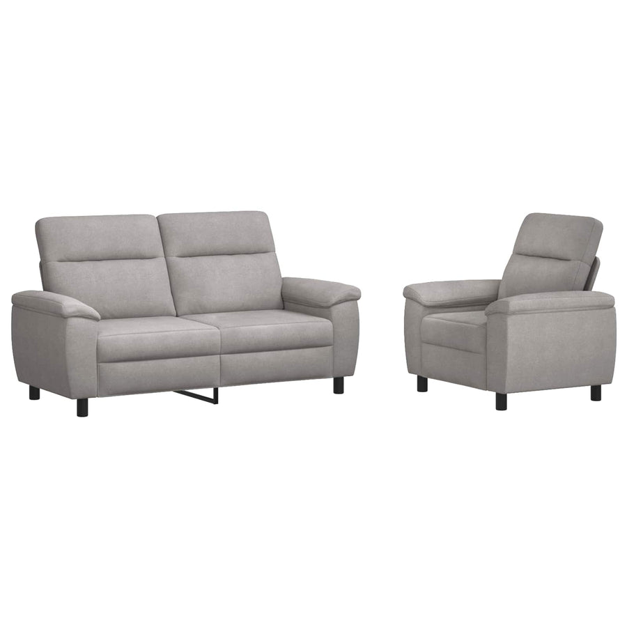 Bankstel 2 pcs Wolkengrijs Stof