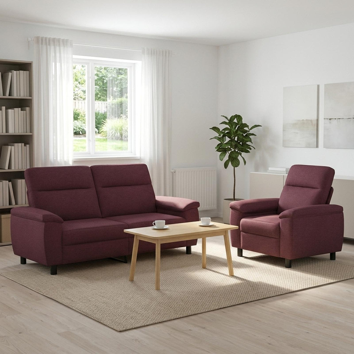 Bankstel 2 pcs Paars Stof