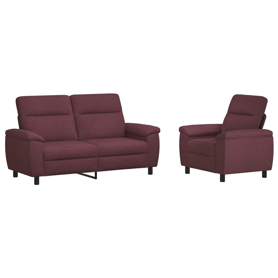 Bankstel 2 pcs Paars Stof