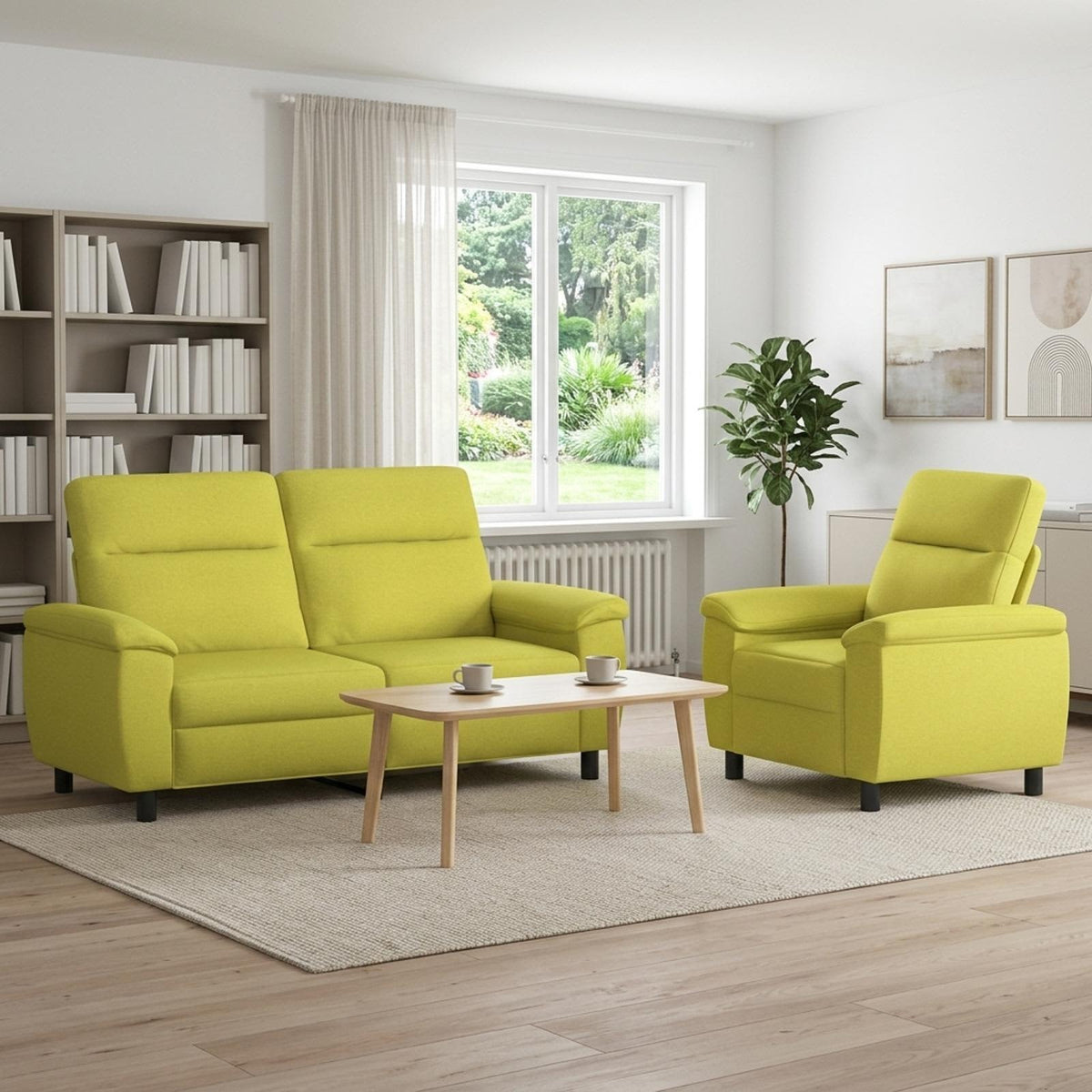 Bankstel 2 pcs Lichtgroen Stof