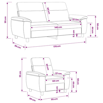 Bankstel 2 pcs Lichtgroen Stof
