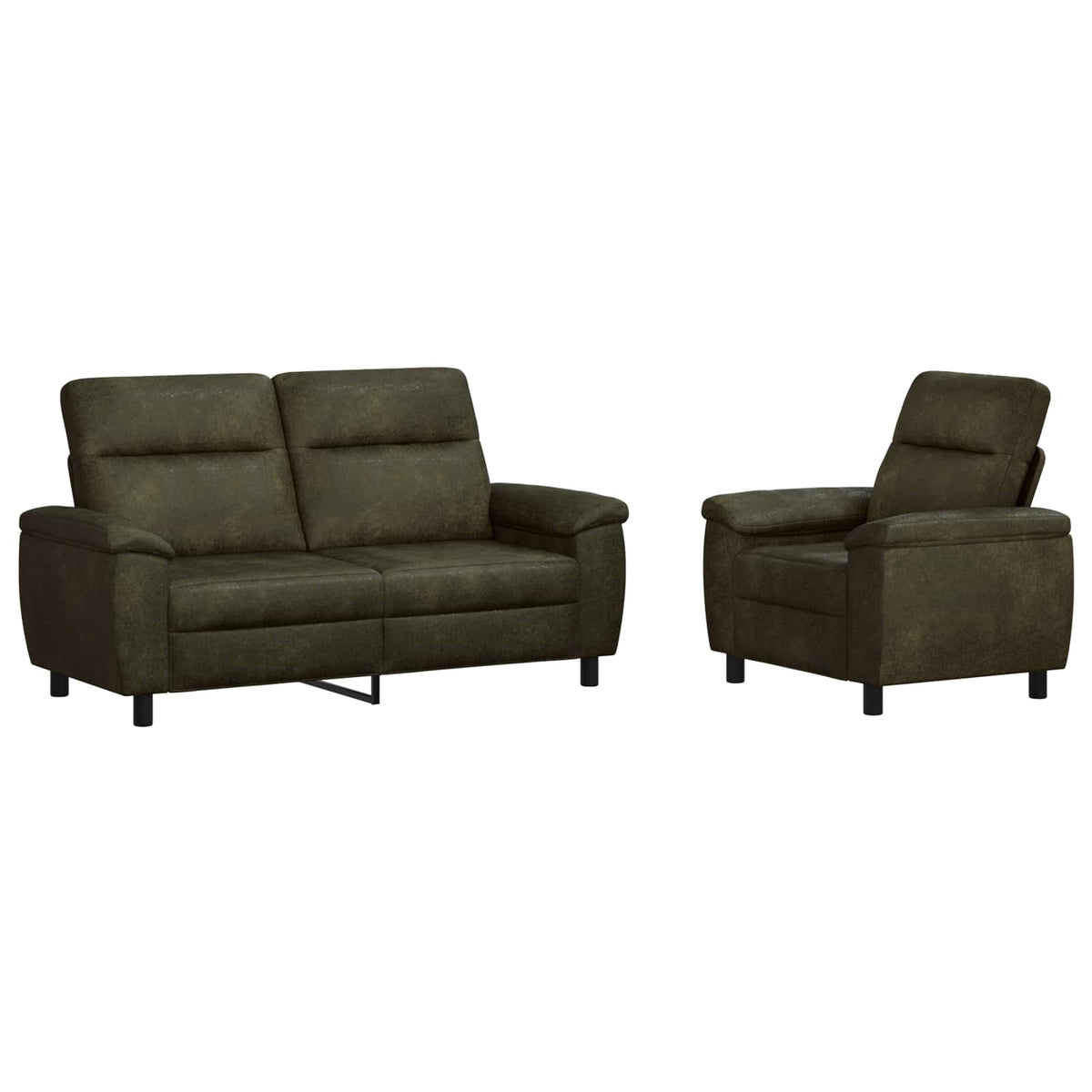 Bankstel 2 pcs Legergroen Nep Suede Leer