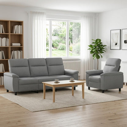 Bankstel 2 pcs Lichtgrijs Stof