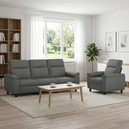 Bankstel 2 pcs Donkergrijs Stof