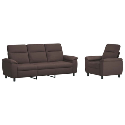 Bankstel 2 pcs Donkerbruin Stof