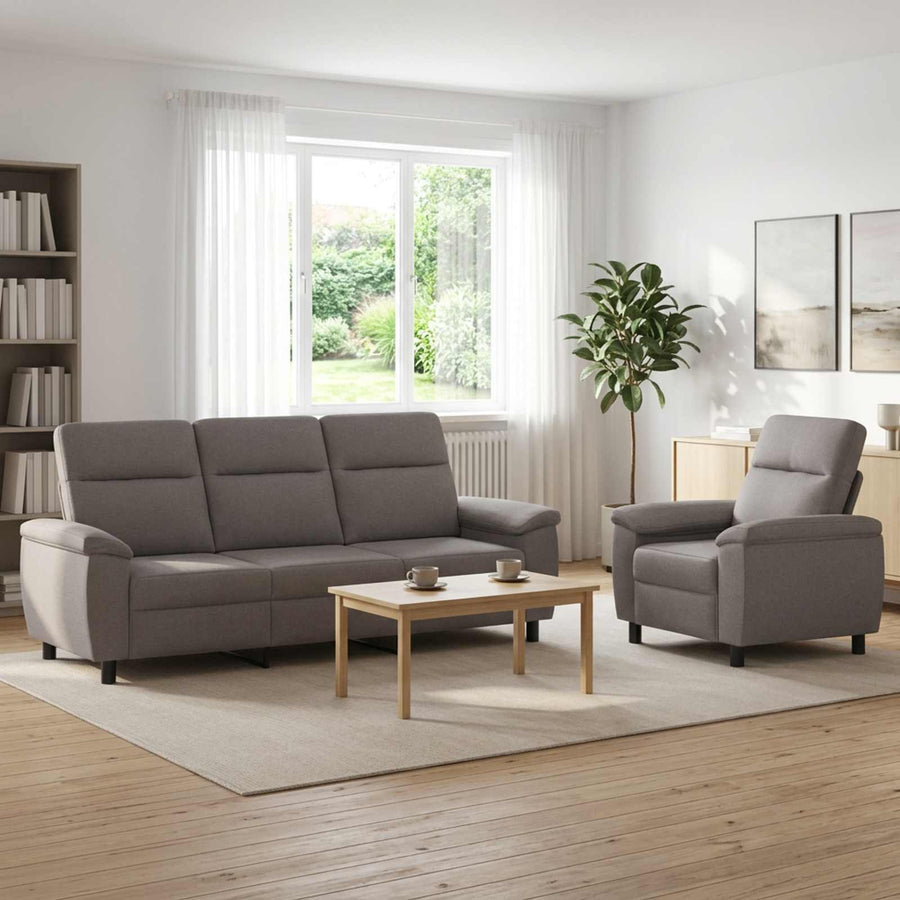 Bankstel 2 pcs Taupe Stof