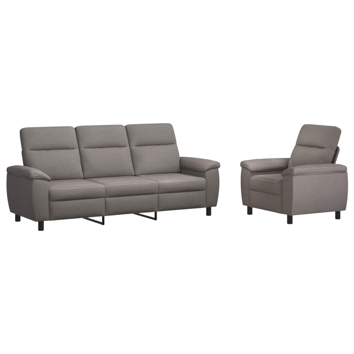 Bankstel 2 pcs Taupe Stof