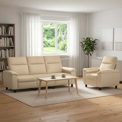 Bankstel 2 pcs Crèmekleurig Stof
