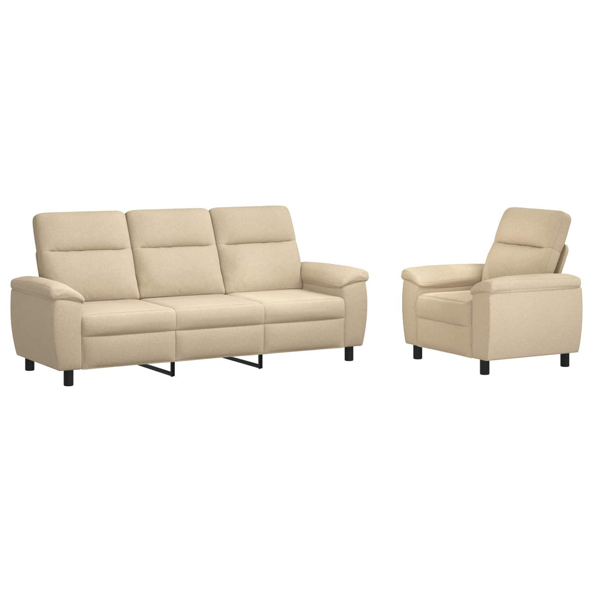 Bankstel 2 pcs Crèmekleurig Stof