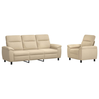 Bankstel 2 pcs Crèmekleurig Stof