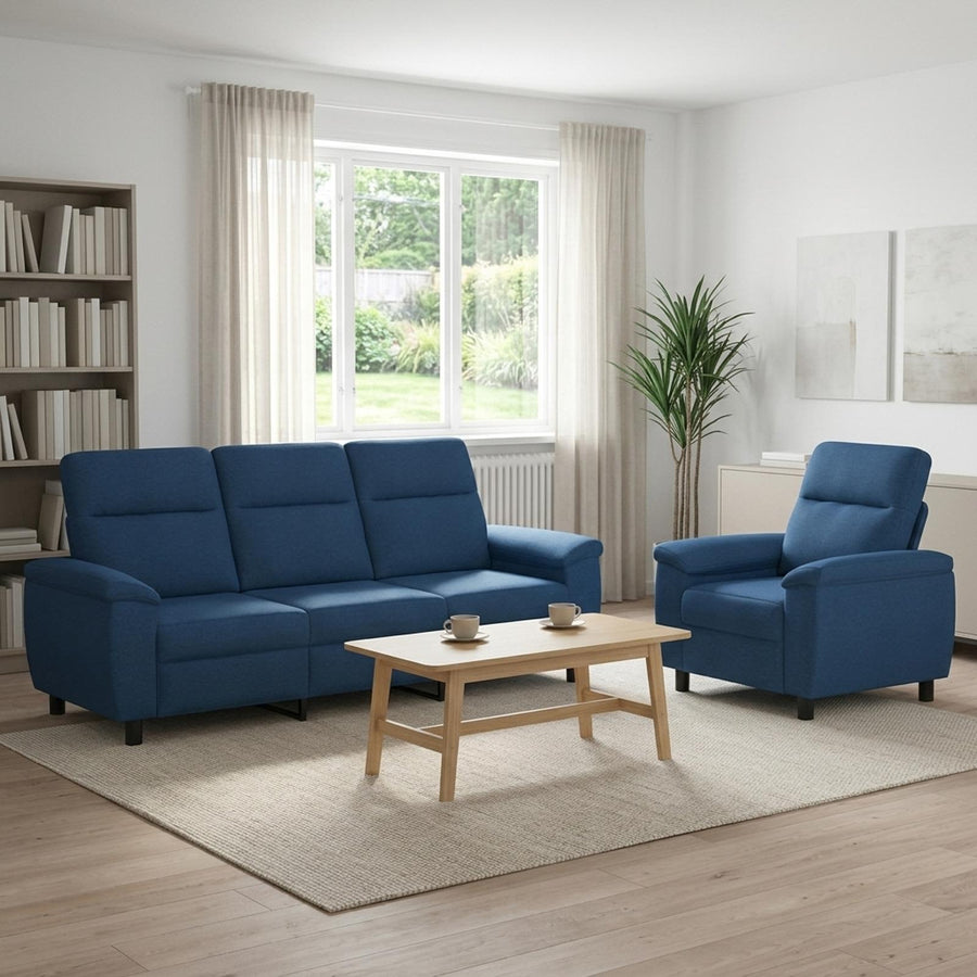 Bankstel 2 pcs Blauw Stof