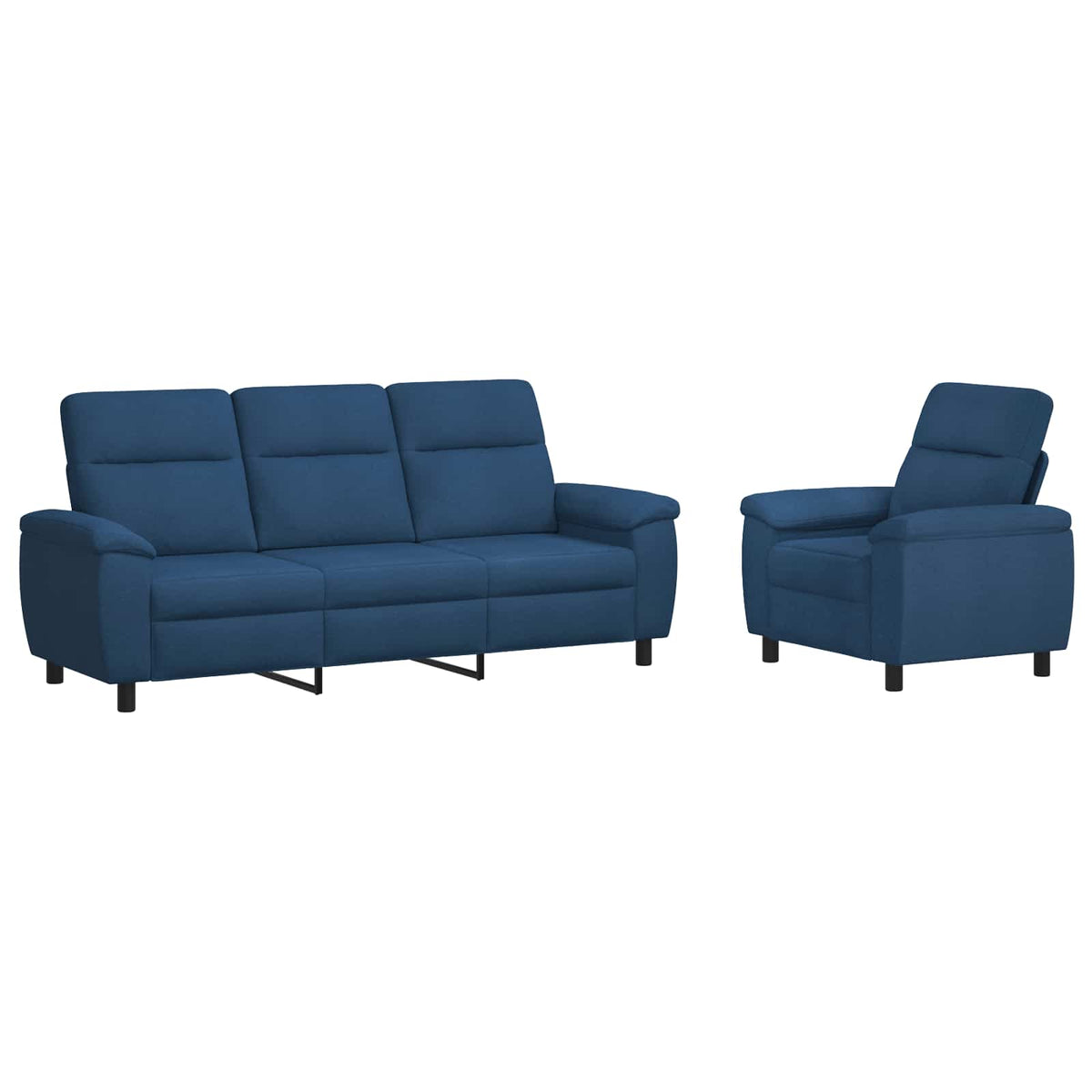 Bankstel 2 pcs Blauw Stof