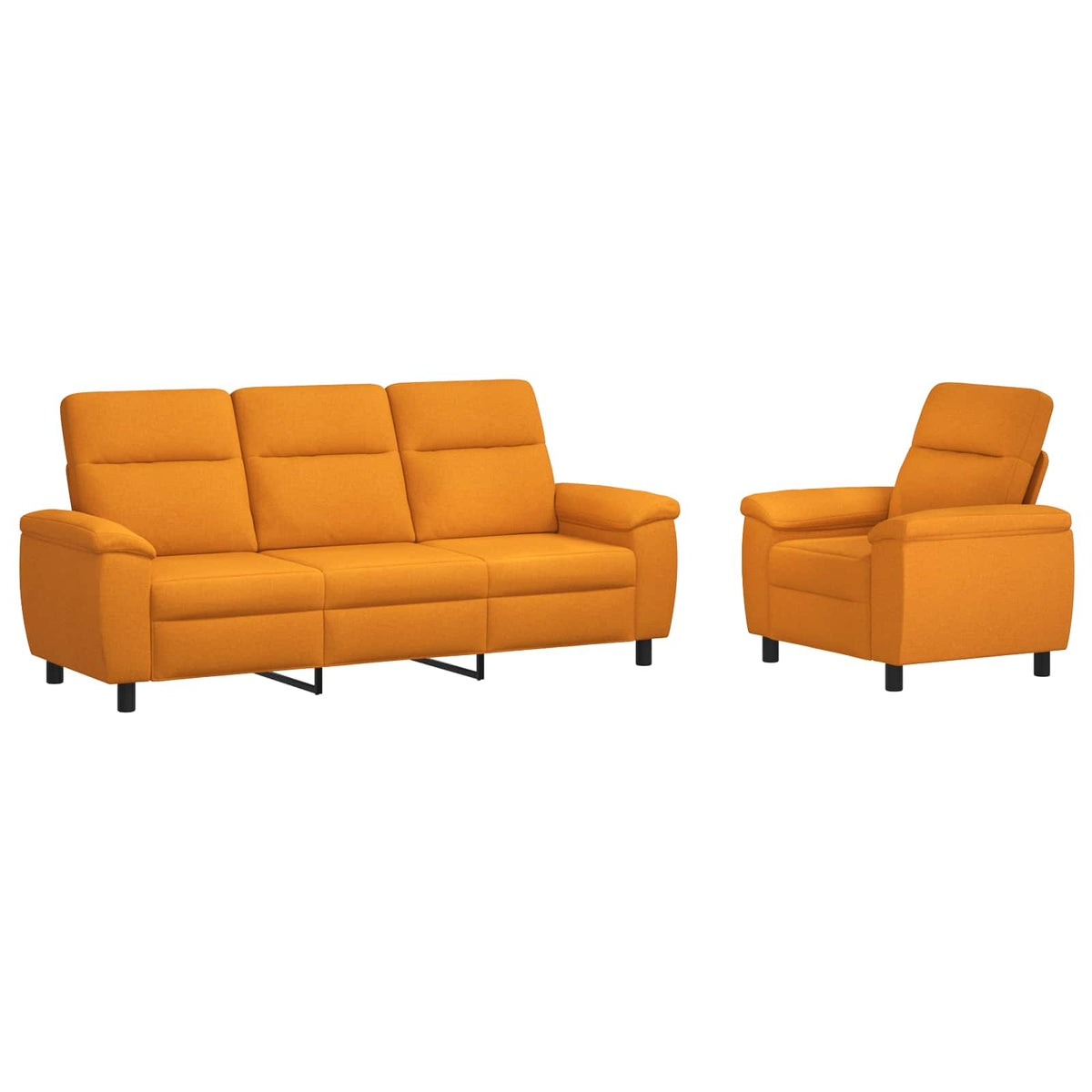 Bankstel 2 pcs Donkergeel Stof