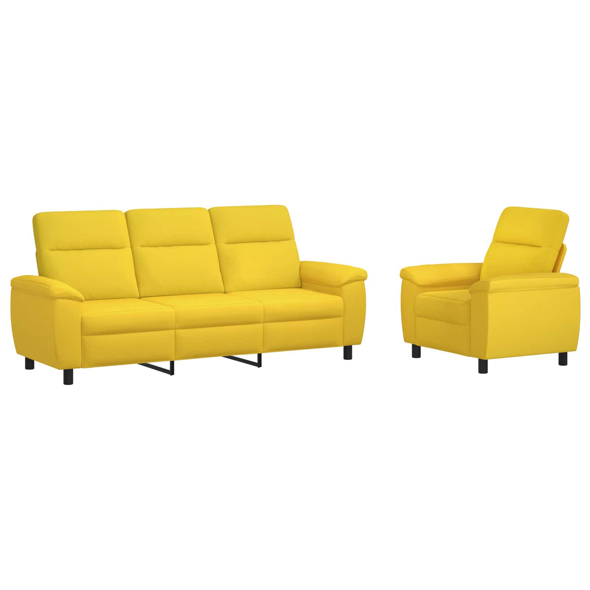 Bankstel 2 pcs Lichtgeel Stof