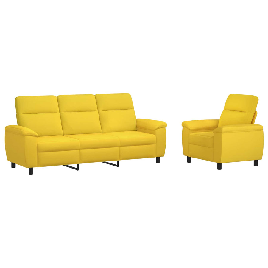 Bankstel 2 pcs Lichtgeel Stof