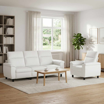 Bankstel 2 pcs Wit Stof
