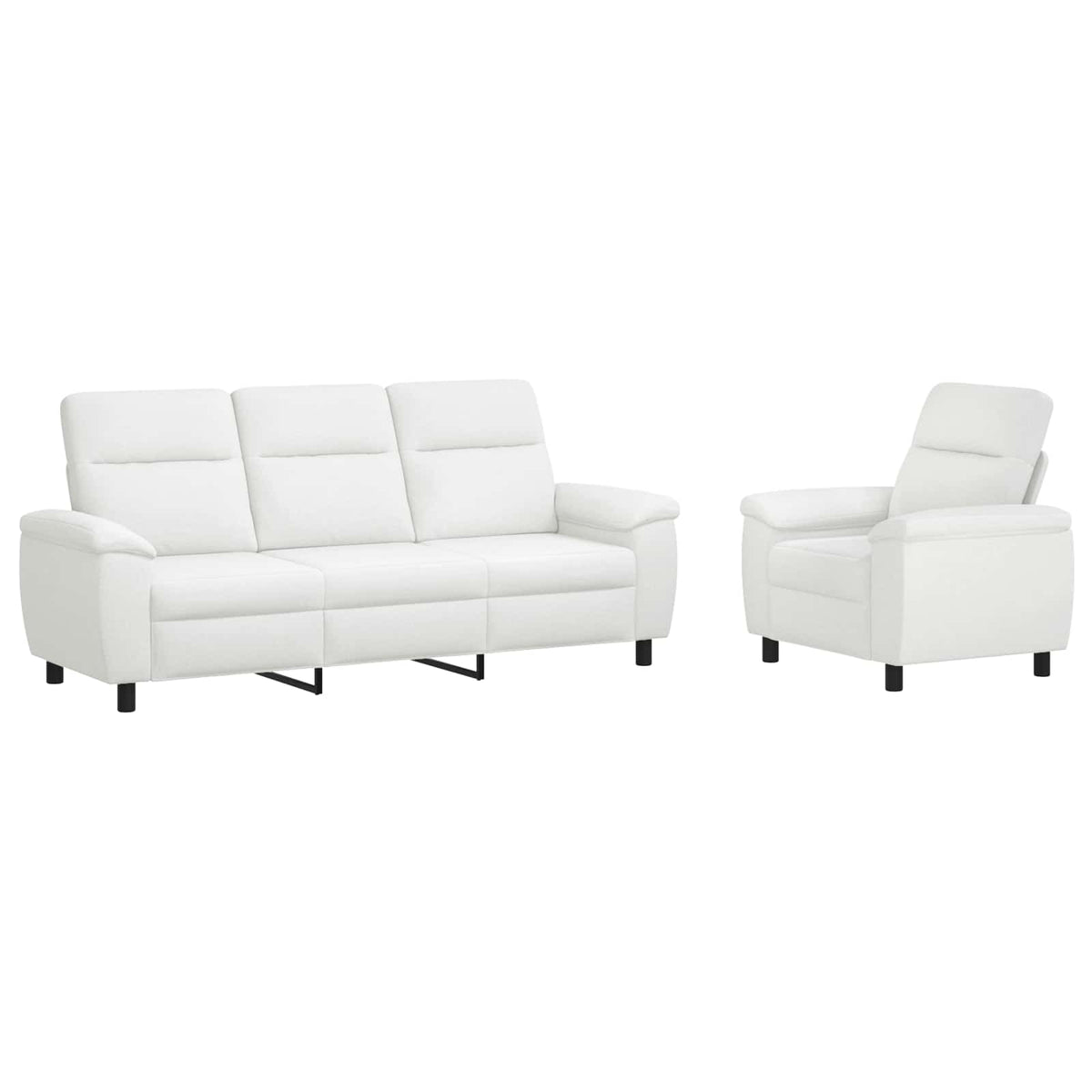 Bankstel 2 pcs Wit Stof