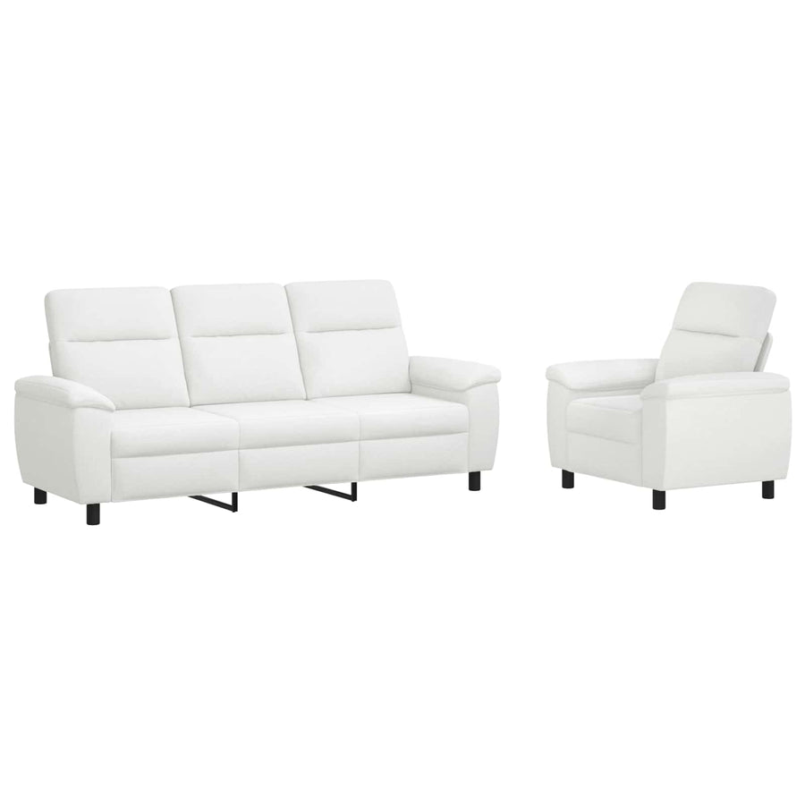Bankstel 2 pcs Wit Stof
