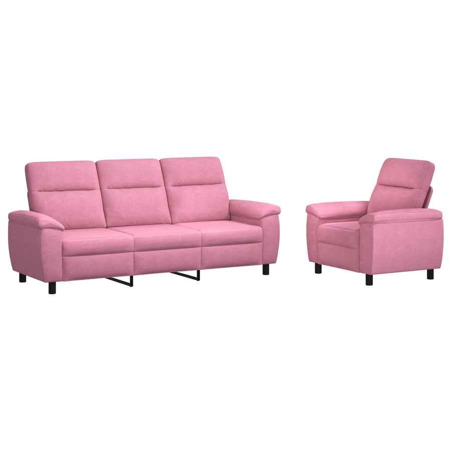Bankstel 2 pcs Roze Stof