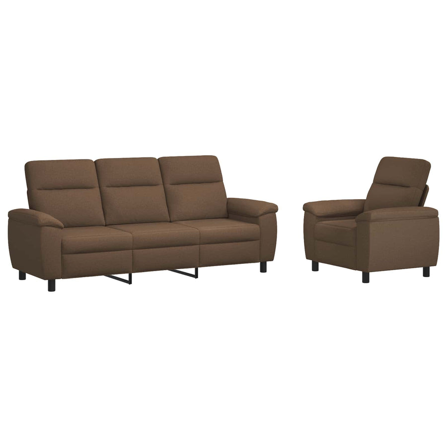 Bankstel 2 pcs Bruin Stof