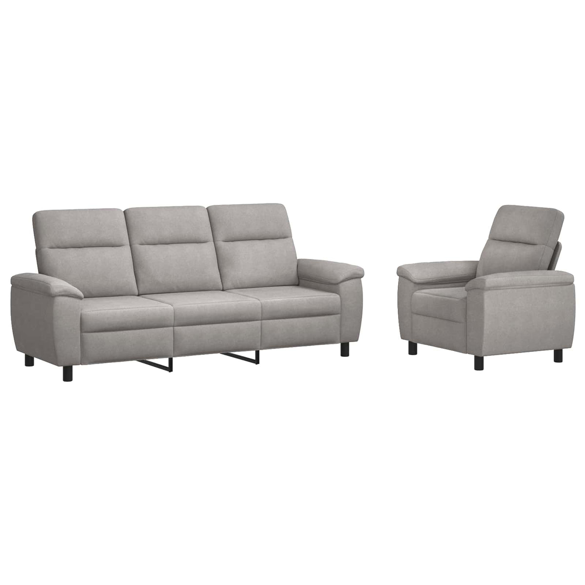Bankstel 2 pcs Wolkengrijs Stof