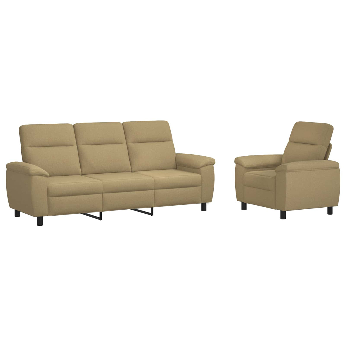 Bankstel 2 pcs Licht Bruin Stof