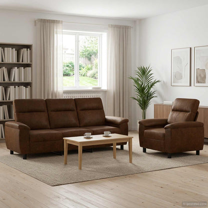 Bankstel 2 st Bruin Nep Suede Leer
