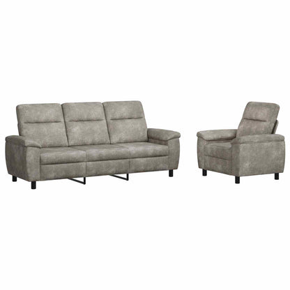 Bankstel 2 pcs Lichtgrijs Nep Suede Leer