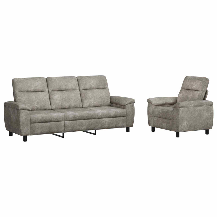 Bankstel 2 pcs Lichtgrijs Nep Suede Leer